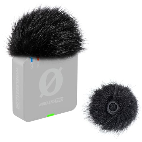 SUNMON Pop Filter for Rode Wireless Pro Microphones, Microphone Cover for Rode Wireless Pro, Fluffy Windscreen for Wind and Background Noise Reduction（2PC）