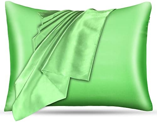 Amazon brand -Umi Satin Pillow Case for Hair and Skin, Luxury Smooth Pillowcase Wrinkle Fade Resistant, Silky Soft Pillow Cover with Hidden Zipper, 20x26 inch, Pink, 1 Pack