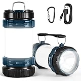 【Portátil】El tamaño compacto y el peso ligero de solo 340 g lo hacen muy conveniente para almacenar y transportar. La base tiene un diseño antideslizante, la luz LED para acampar tiene un asa y un gancho de almacenamiento en la parte inferior y un mosquetón adicional de alta calidad para colgar la cubierta boca abajo, colgarla en las ramas de los árboles, en el techo del automóvil o en la iluminación superior de la tienda. También se puede colgar alto para ayudar en caso de emergencia.