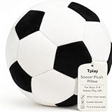 Tplay Soccer Ball Plush for Boys: Soft Double Stitched 1000+ Kicks Tested Stuffed Pillow - Worry-Free Indoor Play Toy Gifts - TV & Furniture-Safe 3-9 Yrs 8'