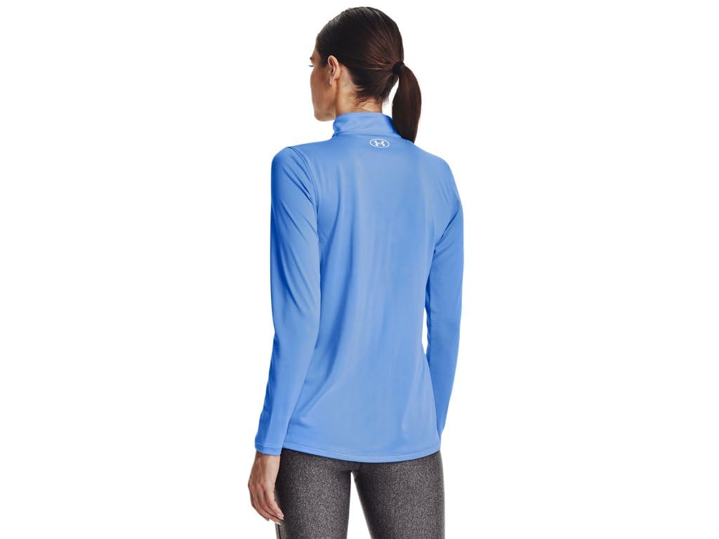Under Armour Team Tech Womens Long Sleeve Half Zip M Carolina Blue-White