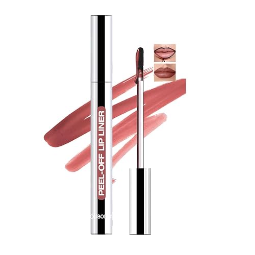 Peel Off Lip Stain – Waterproof Long Lasting Lip Liner with Matte Finish, Easy Peel & Reveal Tint, Highly Pigmented Transfer-Proof Anti-Smudge Formula for Natural Smooth Makeup (Brick Red)