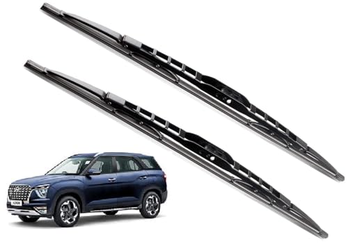 Image of Euro Care Metal Type Wiper Blade Compatibility with Hyundai Creta (Model - 2024-Till Date) Windshield Car Wiper Blade Size D-24,P-18