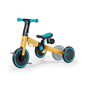 kk Kinderkraft, 4TRIKE Triciclo 3 en 1, Minibicicleta, Bicicleta sin Pedales, Bicicleta bebé, para niños, Minitriciclo de Equilibrio, Plegable, Asiento Ajustable, 12 meses – 5 años, 25 kg, Amarillo