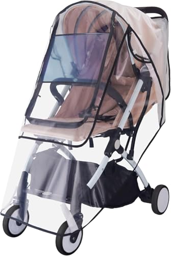 Universal Stroller Rain Cover, Universal Stroller Accessory, Baby Travel Weather Shield for Summer, Windproof Waterproof, Protect from Dust Snow - Double Protection