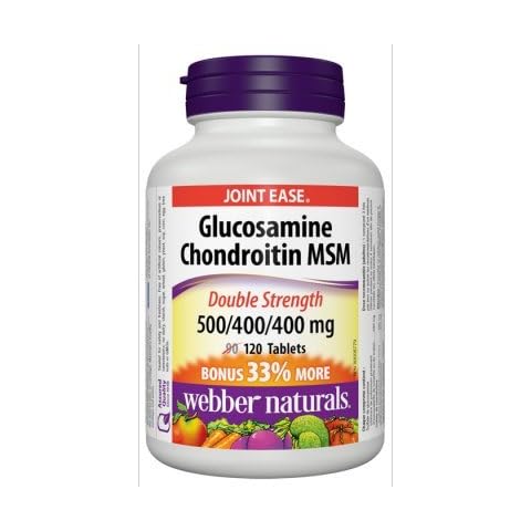 Webber Naturals Glucosamine Chondroitin MSM Double Strength, 500/400/400 mg, 120 Tablets Cover