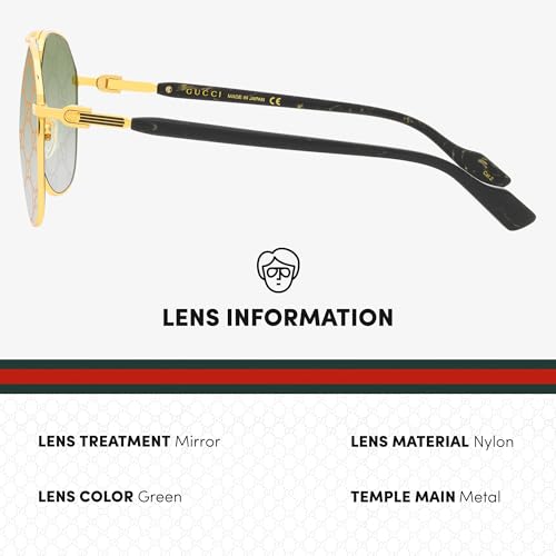 Gucci GG1220S Designer Aviator Shape Sunglasses with Non-Polarized Lenses - Epitome of Luxury and Style4