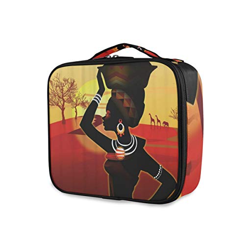 Preisvergleich Produktbild SUGARHE Afro Mädchen Afrikaner Frauen HaarKosmetik Reise Kulturbeutel Täschchen mit Reißverschluss