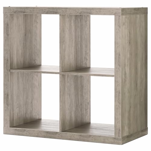 LOKLNEYK Rustic Gray 4 Cube Storage Organizer
