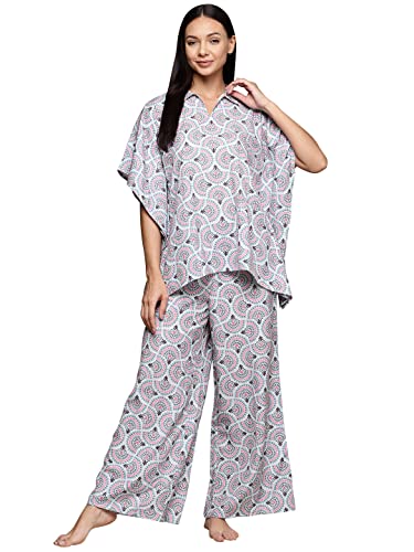 Image of ZIYAA Women Women's Orange Rayon Night Suit Set