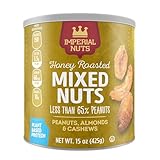 Imperial Nuts - Honey Roasted Mixed Nuts 15 oz Can | Includes Peanuts, Almonds and Cashews | Tasty Honeyed Nuts for Every Occasion | Trail Mix