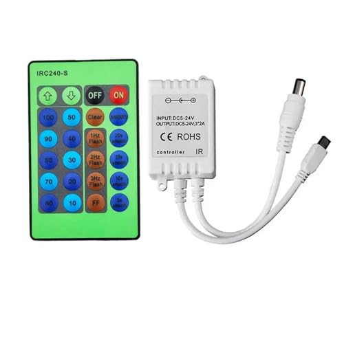 DC24V 24-Key Infrared Remote Control Monochrome LED Controller 5050 Light String Strobe Step Modulator