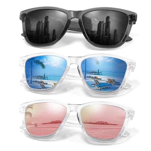 kunchu Polarized Sunglasses Womens Trendy Classic Retro Womens Sunglasses Men Driving Sun Glasses UV Protection