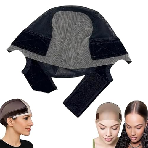 CPRNQY Gorra de peluca de encaje de terciopelo en forma de U, color negro, 1 pieza, transpirable y cómoda, ofrece una comodidad duradera en forma de cabeza