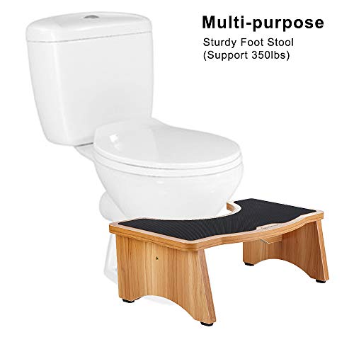 Strongtek Enhanced Squatting Toilet Stool, Extra-Thick Wood, Slip-Resistant Bathroom Potty Stool, Perfect For Kids & Adults, Ready-To-Use, Robust 350 Lbs Capacity, No Assembly Required #TOP5