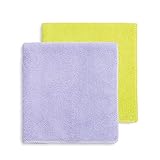 Muy duradera Mery Set de 2 Unidades bayeta Microfibra, 100%, Verde/Lila, 38x36 cm