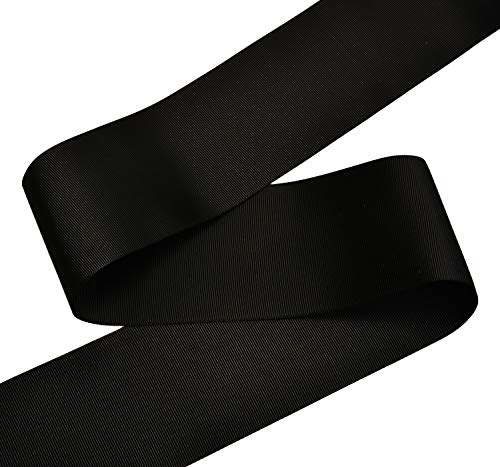 Yama 3 Inch Solid Grosgrain Ribbon Roll - 25 Yards For Gift Wrapping Ribbons, Black #TOP2