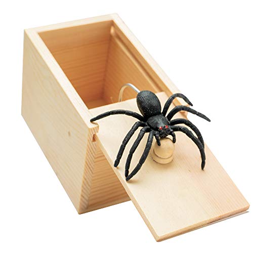 GIIOASA Rubber Spider Prank Box，Handcrafted Wooden Surprise Box, Fun Practical Surprise Joke Boxes,A28(Single)…