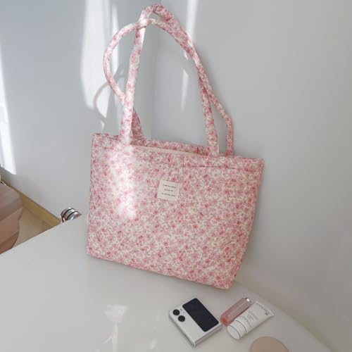 Image of Sunwel Fashion Top Zipper Floral Quilted Bag Small Tote Bag for Women