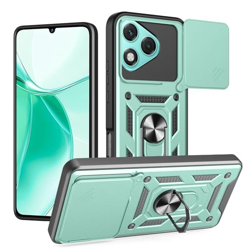 Coque Honor 400 Lite verte anti-choc dotée d'un cache objectif coulissant