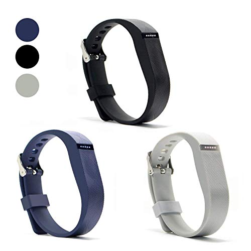 Hotodeal 3PCS Replacement Bands Compatible with Fitbit Flex,Colorful Band Design with Adjustable Metal Clasp,Fashion Silicone Wristband Accessory, Pack of 3