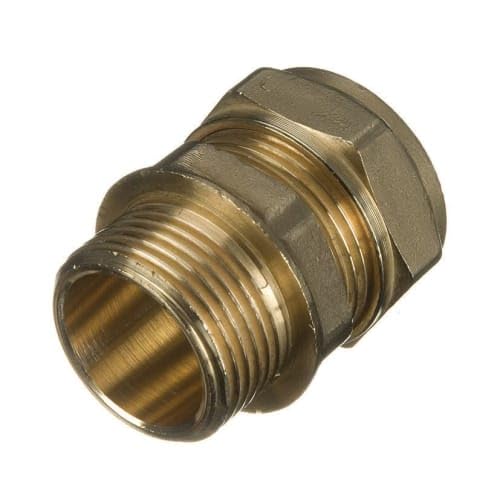 hep® 22mm Compression by 3/4" BSP Brass Male Iron Coupler Straight Adaptors 22mm x 3/4" (Pack of 1)
