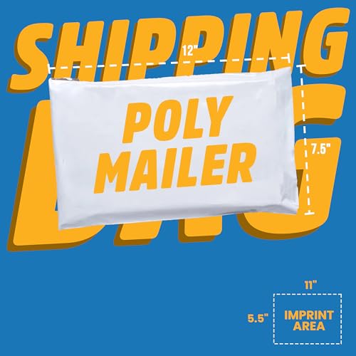50 Pack Multi Color Print Custom 7.5 X 12 Inch Mailers Poly Bags Mailing Envelopes, Self-Sealing Bags - Personalized Packaging Bags with Logo