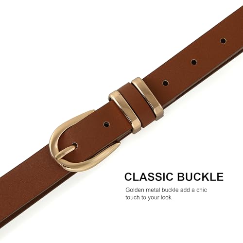 Earnda Skinny Belts for Women Jeans Pants Thin Waist Belt Gold Buckle Ladies Dress Belt3