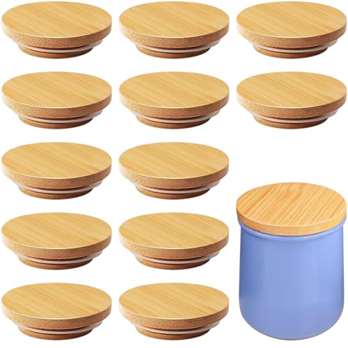 Yogurt Jar Lids for 4.9 oz La Fermiere - 12pack Bamboo Jar Lid Compatible La Fermiere yogurt