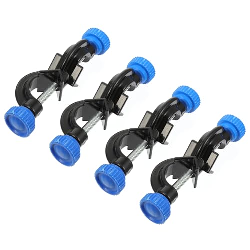 CIYODO 4pcs Iron Stand Accessories Stand Clamp Holder Chemistry Adjustable Right Angle Clamp Chemistry Laboratory Stand Labs Stand Clamp Holder Laboratory Stand Clip Aluminum Black