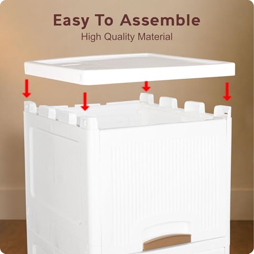 Image of TEKCOOL Plastic Wardrobe for Clothes : Versatile Plastic Cupboard for Storage Organizer & Organisers Storage Box for Ideal for Neat and Tidy Storage Solutions Almirah for Clothes (White, 2XL);