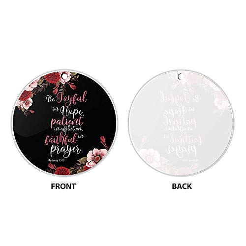 Wirester Hanging Ornaments For Christmas Tree Holidays, Party, Car, Home, Office Decoration, Large 3 Inch Acrylic Ready To Hang Ornament - Christian Romans 12:12 #TOP1