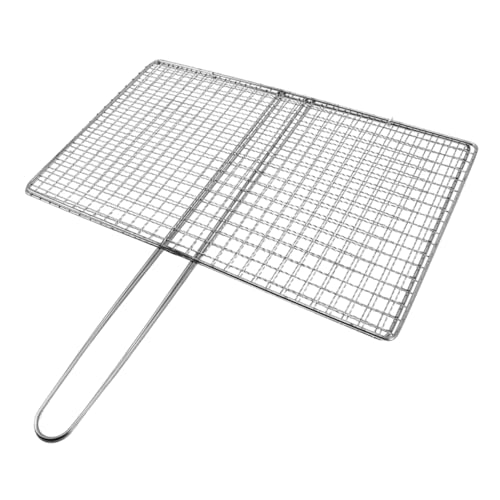 Happyyami Grill Baskets Outdoor Grill Skewers Stainless Steel Grilling Rack Mesh Grids for Fish Meat Vegetables