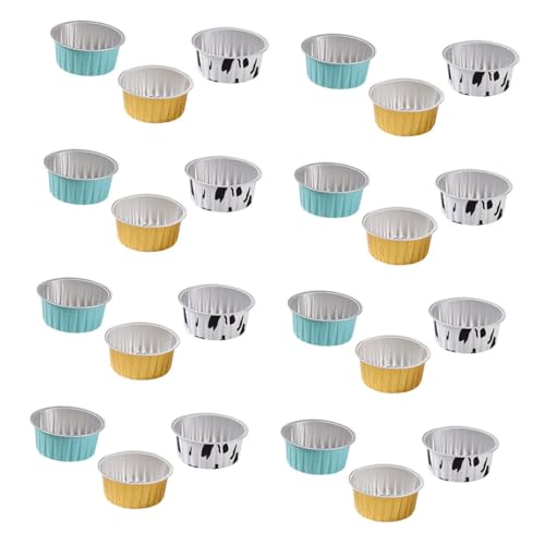 VALICLUD 30個入り使い捨てアルミホイルカップ ケーキ型 プリン容器 マフィンカップ 耐熱均一加熱 製菓用 小型パーティー向け