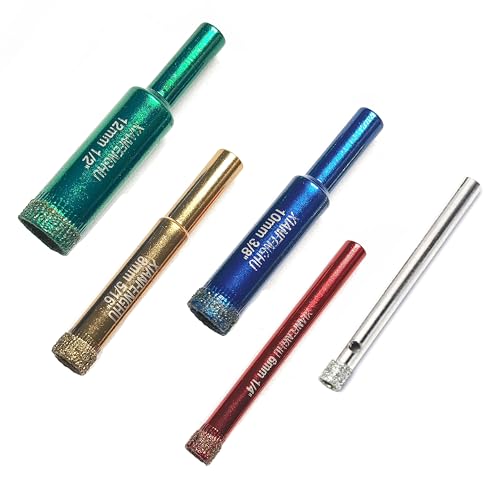 XIANFENGHU Diamond Drill Bits for Glass, 3/16"-1/2" Diamond Hole Saw Kit