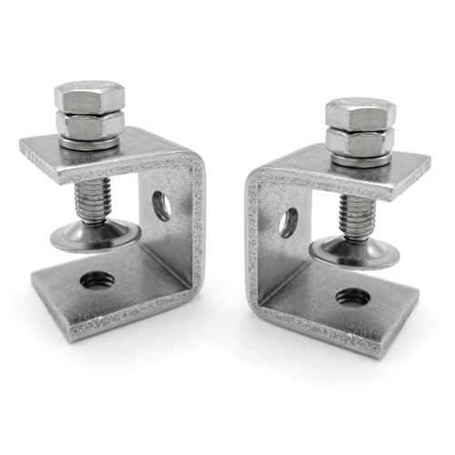 304 Stainless Steel C Clamp, 16-30Mm Tiger Clamp Heavy Duty Woodworking U Clamp Set with Stable Wide Jaw Opening & Protective Pads for Welding/Carpenter(2 Pcs)
