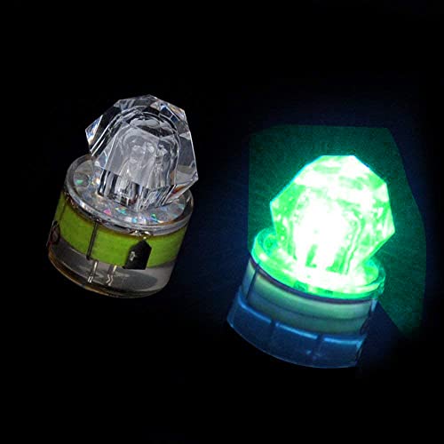 Rojuna 10 Pack Fishing Deep Drop Light Led, Colorful Flashing Strobe Led Fishing Lights, Underwater Fishing Light, Waterproof Attractants Diamond Lure Light For Saltwater Freshwater Tuna (Green) #TOP4