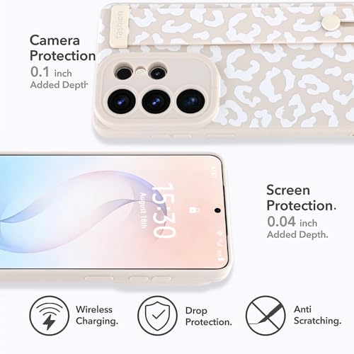 Image of Compatible with Samsung Galaxy S26 Ultra Case with Strap Wrist White