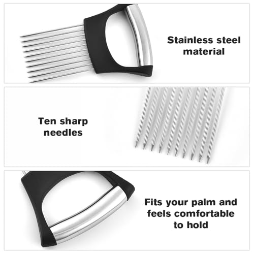 Stainless Steel Onion Slice Holder, Multi-Purpose Vegetable Slicer (A-1Pcs)