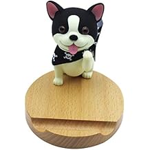 Cute Dog Cell Phone Holder Stand Wooden Smartphone Desk Holder for Mobile Phones Animal Phone Stand Desk Ornament