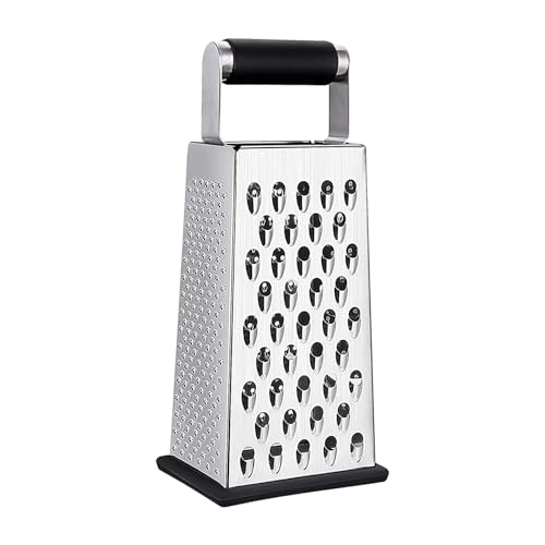 TyCylKu Gratugia Scatola - Utensile da Cucina a 4 Lati con Manico Antiscivolo - Grattugia a Scatola per Patate con 4 Lati,per Verdure Preparazione Pasti Casa Ristorante
