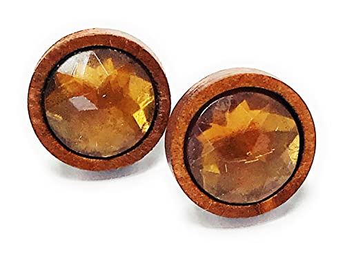 Citrine Earrings Studs, Resin Earrings, Wood Earrings, Boho Earrings, Bridesmaid Earrings, Topaz Earring, Mens Earrings Stud, Unique Earring #TOP2