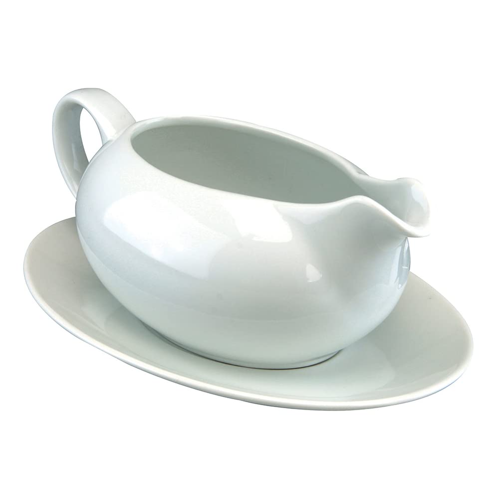Apollo Gravy Boat 550ml Saucer, Multi-Colour, 21x9.1x14, 2359