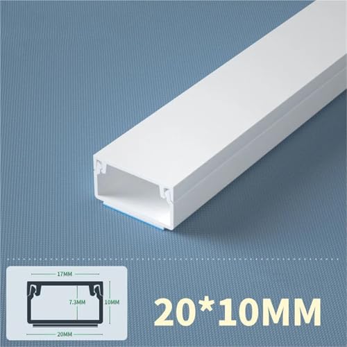 Cubierta para cables de 50/100cm, canaletas para cableado PVC 20x10mm, 1 pieza, 100CM miniatura 2