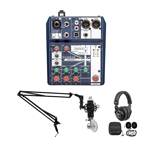 Soundcraft Gaming Twitch Stream Recording Bundle W Mixer+Headphones+Mic+Boom Arm #TOP7