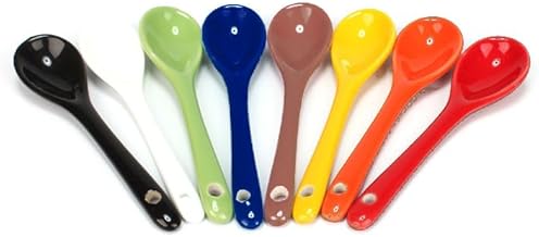 YYBD Espresso Spoons 8 Pieces, Ceramic Coffee Spoons Set, Multi-Color Small Spoons for Coffee, Tea, Yogurt, Sauce and Desserts, Ice Cream, Teaspoons Dishwasher Safe, 5 inch