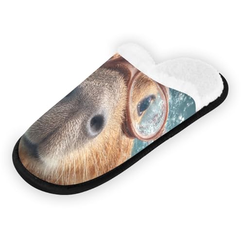 Blue Ocean Capibara Slippers For Women Men Soft Memory Foam Non-Slip Animal Winter Indoor House Shoes Travel Slipper2