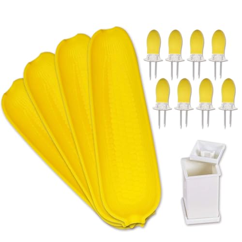 Recoil Corn Cob Holders Skewers BBQ Twin Prong Corn Dishes Butter Spreader