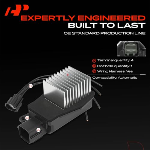 A-Premium Automatic HVAC Blower Motor Resistor Compatible with Ford F-150 2004-2008, Freestar 2004-2007, Thunderbird 2003-2005 & Lincoln LS 2003-2006, Mark LT 2006-2008 & Mercury Monterey 2004-2007 by A-Premium - Image 3