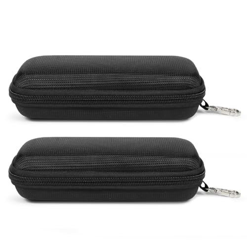 Image of Double Eyeglasses Case Hard Shell Dual Sunglasses Organizer with Zipper Closure Travel Eyewear Storage for Vehicle